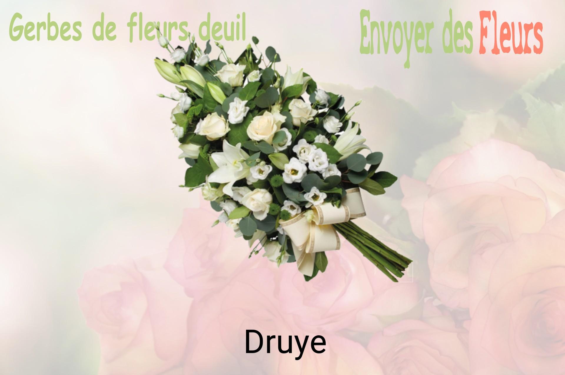 Gerbe de fleurs de deuil livrée à Druye